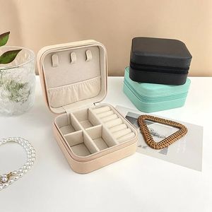 Compact Portable Jewelry Organizer - Velvet Travel Case for Rings, Earrings, Necklaces