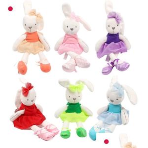 Doldurulmuş Peluş Hayvanlar 42cm Paskalya Tavşan Toy Baby Çocuklar Yumuşak P Bebek Kızlar Slee Stufed Toys Pets Araba Odası Kawaii Dekor Deliği DHC4C