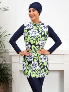 Mayo Burkini Müslüman Mayo Kadınlar İçin Mütevazı Misabet Yüzme Takımları Örtüler İslami Tasarımcı Moda Uzun Kollu Mayo Banyo