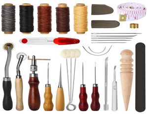 ABKM 31-teiliges Leder-Nähwerkzeug, DIY-Lederhandwerkswerkzeuge, Handnähwerkzeug-Set mit Groover-Ahle, gewachstes Gewinde, Fingerhut-Set 7459017