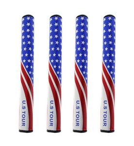 WholeNew Высококлассный U S Tour Oversize Jumbo Golf Single PU Putter Grip Slim 20 30 Флаг США Красный Белый Синий7466995