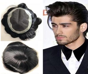 Siyah erkekler için dantel peruk toupee erkekler dantel çoraplar İsviçre dantel Avustralya Toupee Saç yedek erkekler insan saçları bakire indian9381553