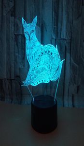 Noel 3D şeffaf akrilik tilki ışıkları renkli uzaktan dokunmatik lambalar kontrol led küçük gece ışığı ev atmosfer dekoratif l9575090