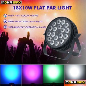 Par ışık 2pcs/lot 18x10w led par ışık rgbw 4in1 satış için uplight düz dj aşama ışıkları düğünler gece kulübü damla dağıtım ışıkları ışık dhee0