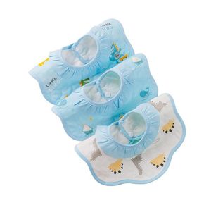 Шестислойный детский нагрудник, хлопково-марлевой нагрудник, полотенце для слюны с цветком, для новорожденных мальчиков и девочек, карман для слюны и молока