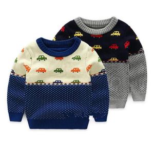 Kış Örme Erkek Kazak Araba Karikatür Ceket Boy için Sıcak Kalın Süveter Onack Pullover Outerwear Sweater Boys Giyim7731960