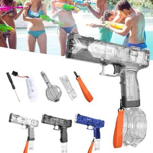 Игрушечный пистолет, детская электрическая игрушка для брызг воды со шнурком, высокая мощность, водные игрушки дальнего действия для бассейна, на открытом воздухе, BeachL2403