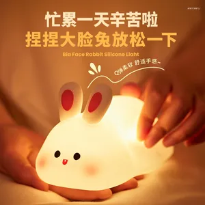 Gece Işıkları LED Işık USB Şarj Edilebilir Lamba Dokunmatik Sensör Silikon Ruh Hali Panda Koyu Çocuklar İçin Yatak Odası Dekor