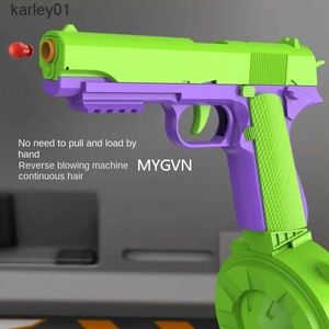Silah Oyuncakları USP Çocuklar Havuç Yumuşak Mermi Gun1911 Otomatik Yeniden Yükleme Drum Manuel Patlama Kabuk Model Oyuncak Çocuk Yetişkin Doğum Günü YQ240307