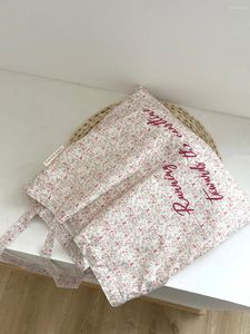 Alışveriş çantaları min sipariş 30pcs/lot toptanes franch vibes çiçekli pamuk kumaş sevimli çanta özel