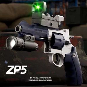 Gun Toys ZP5 Revolver Launcher Soft Dart Toy CS Ball Gun Outdoor Tactical Compon Children Model 240307