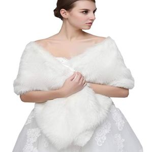 Kış Sonbahar Ucuz Düğün Gelin Sargılar Bolero Faux Fur Düğün Akşam Partisi Balo Ceket Kış Beyaz Kürk Düğün Düğün1057386