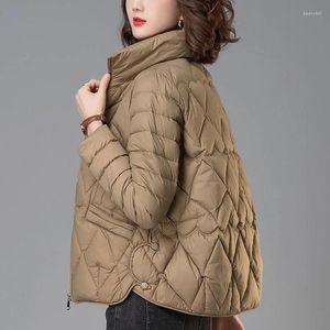 Casacos de trincheira femininos para baixo jaqueta de algodão mulheres parkas outono inverno solto casual leve curto acolchoado feminino casaco