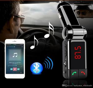 BC06 Bluetooth Araba Kiti Araç Hoparlör Bt Eller Çift FM Verici Bağlantı Noktası 5V 2A Samsung iPhone için Müzik Oyuncusu2104151