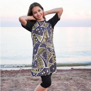 Mayo Yeni İslam Mayo Müslüman Mayo Hicap Kadın Kısa Kollu Mayo Plus Boyut Müslüman Burkini Beach Giyim