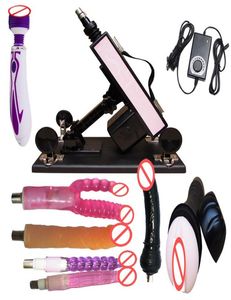 Lüks güçlü motor sessiz otomatik Make Love Machine Sex Toys Erkek ve Kadın Seks Makinesi Dildo 7pcs Ekleri8469301