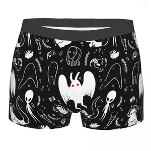 Cuecas Novidade Boxer Shorts Calcinhas Briefs Homens Cryptids em Preto Cryptid Padrão Animal Roupa Interior Suave para Masculino S-XXL