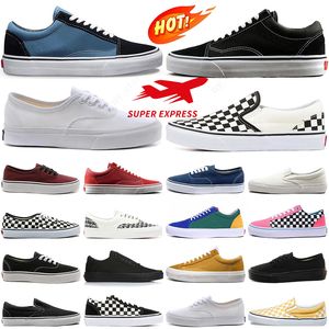 Van Sapatos Old Skool Canvas Sapato Casual Homens Mulheres OG Designers Skate Preto Slip On Branco Azul Vermelho Plataforma Plana Sapatilhas Mens Treinadores Esportivos Mais Barato