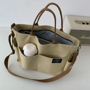 Hylhexyr женские ретро сумки больших размеров хлопковая парусиновая сумка на плечо модная сумка через плечо на молнии повседневная сумка-тоут с несколькими карманами 240305