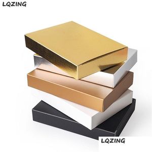 Подарочная упаковка Gold/Sier Gift Po Упаковочные коробки для косметической маски/свечей Розничная коробка Прямоугольная белая картонная коробка 210325 Drop De Dhdvi