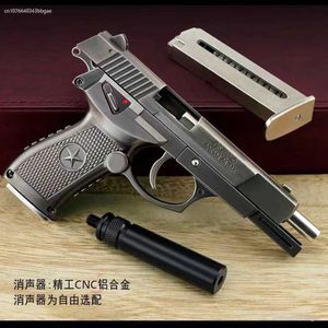 Gun oyuncakları 2024 Yeni 1 3 Kabuk QSZ92 Türü Yarı Stop Model Mini Oyuncak Kavrama Seyir Metal Anahtar Key Zincir Kolye 7cm 240307