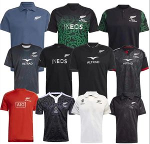 2023 Dünya Siyahları Rugby Forma Siyah New Jersey Zelanda Moda Sevens 2023 2024 Tüm Süper Rugby Yelek Gömlek Polo Maillot Camiseta Maglia Tops