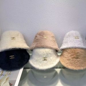 Kadın Tasarımcı Kova Şapkaları 2023 Zafer Sonbahar ve Kış Yeni Kova Şapkası Tavşan Saç Havzası Peluş Şapka