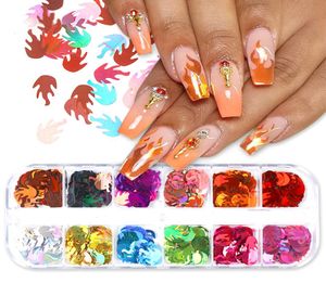 Голографическая огненная летняя наклейка для украшения ногтей, бабочка, круглые хлопья, 3D сверкающие ногти, блестки, маникюрный набор «сделай сам», 2822714