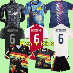 2024 2025 Ajaxs Men Kids Kit Kit Soccer Jerseys Henderson #6 Uniforms Classic Tops Tees футбольные рубашки футбольная одежда.