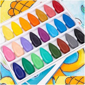 Crayon 1 set 12 renk Baby çocuklar için mum boya kalemi yıkanabilir güvenli boyama ding aracı öğrenci ofis sanat tedariki 231108 damla dhuem