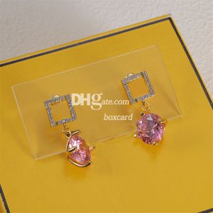 Lady Diamond Küpe Takı Tasarımcısı Pırıltılı Rhinestone Küpe Box Doğum Günü Hediyesi