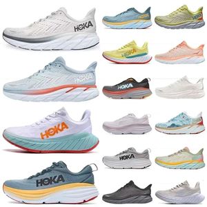 Кроссовки Hoka One Bondi Clifton 8 Carbon x 2 Мужские и женские все черные, синие, красные, белые мужские и женские спортивные туфли