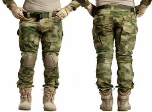 Calça tática cargo masculina, militar, caça, airsoft, paintball, camuflagem, gen2, exército, bdu, calças de combate com joelheiras, atacs fg x06264556940
