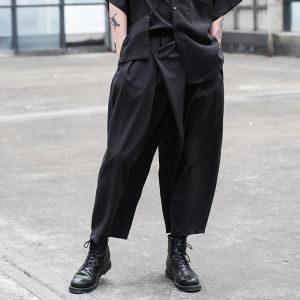 T-Shirt Erkek Elastik Bel Gevşek Pantolon Erkek Kadınlar Sokak Giyim Hip Hop Harem Pantolon Japonya Stil Kimono Pant Joggers Sweetpants