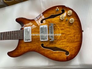 Stokta Reed Smith Hollowbody II Gitar Doğru Stok Doğal Saten Koa Füme Burst Elektrikli Gitar Abalone Teklifleri Kakma Sarma Arrond Raudie