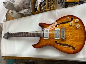 Paul Smith Hollowbody II Gitar Doğru Özel Stok Doğal Satin Koa Füme Burst Elektro Gitar