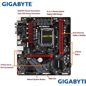 Мониторы Lga1700 Gigabyte B660M Gaming Ac Ddr4. Материнская плата поддерживает процессоры Intel 12-го поколения 5333O.C.Новая материнская плата 64G Pci-E 4.0 Game Dhexr