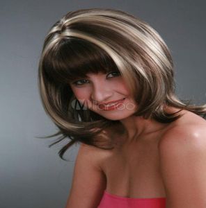 Yeni seksi kadın039s orta kahverengi sarışın peruk güzel doğal moda saç perukları 8538485
