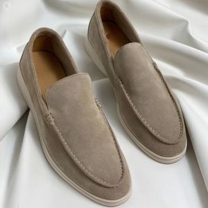 Erkekler LP Ayakkabı Yumuşak Süet Loafers Leisure Lorop Flats Sıradan Ayakkabı Deri Deri Ayakkabı Üzerinde Kayıyor Luxury Tasarımcı Sürüş Ayakkabı Büyük Boyut 37-48