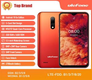 Ulefone Note 8P 2GB16GB akıllı telefon android 10 4G Celüler Telefon Watervrop Ekran Dört Çekirdek 55inch 8MP Kamera7800239