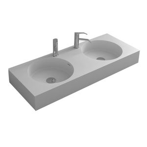 Banheiro retangular parede pendurado pia de lavagem elegante vestiário corian vaidade lavatório superfície sólida resina lavabo rs38305