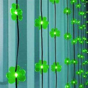 Strings St. Patrick's Day Dekorative Lichter Lrish Lanterns Clover USB LED String Green Hat Leather Cord Curtain