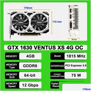 MSI GTX 1630 Ventus XS 4G OC PLACA DE VDEO 4GB GDDR6 12000MHz Destek Masaüstü CPU Anakart Video Kartı Ön Satış Öncesi Ürün Yeni DHRXG