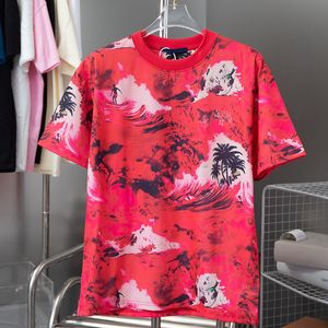 Paris Style Allover Plajı Durum Baskı Tee Tasarımcı Tişört Bahar Yaz Günlük Moda Kaykay Erkekleri Kadın Tshirt 24SS 0308