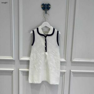 Marka Bebek Etek Çocuk Tasarımcı Kıyafetleri İçi Buz Icle İpek Kumaş Kız Elbise 90-160 cm Prenses Elbise Yaz Çocuk Frock 24mar