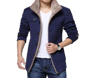 Модная брендовая мужская зимняя куртка, однобортная мужская куртка-стойка с воротником-стойкой, облегающее мужское полупальто высокого качества, повседневное мужское длинное пальто1625505