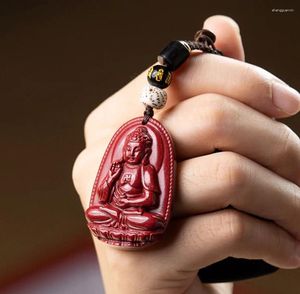 Anahtarlıklar Çin tarzı Buda araba anahtarlık kadınlar cinnabar şanslı kolye el dokuma vintage ulusal çanta asılı aksesuarlar hediyeler