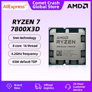 Абсолютно новый игровой процессор AMD RYZEN 7 7800X3D, 8-ядерный, 16-поточный, 5NM, 96M, разъем AM5 без вентилятора, Новое поступление, игровой кэш, хит продаж
