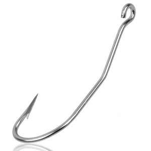 Shaddock 50 шт. 31022 рыболовный крючок из нержавеющей стали с длинным изогнутым хвостовиком, рыболовный крючок, джиг-крючки для морской рыбалки 240226