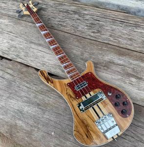 Özel Rick Maple+Gül Ağacı Boyun Vücut Elektrik Bas Gitar Ayarlanabilir Köprü